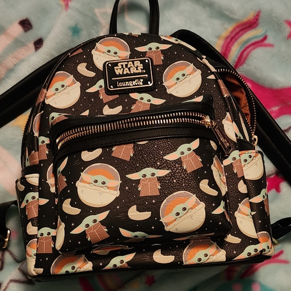 Loungefly Handbags - Lounge fly mandalorian/grogu backpack